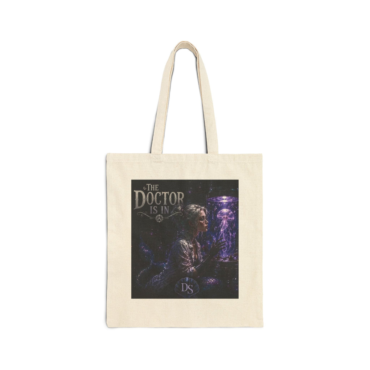 Mermaid & 'The Doctor Is In' Canvas Tote — Nautical Fantasy Art Bag