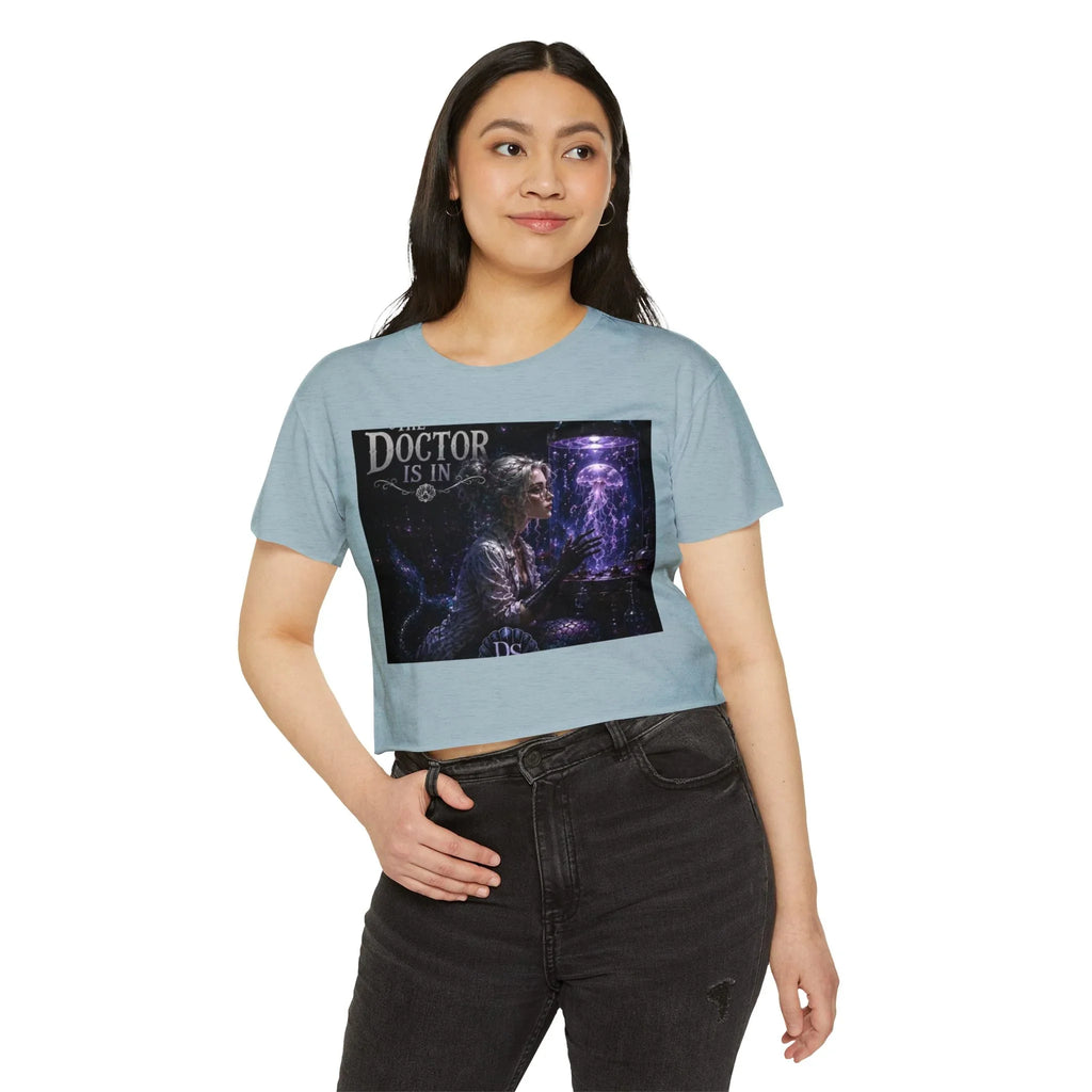 Doctor Is In Crop Top — Mystical Jellyfish Festival Women's Crop Tee