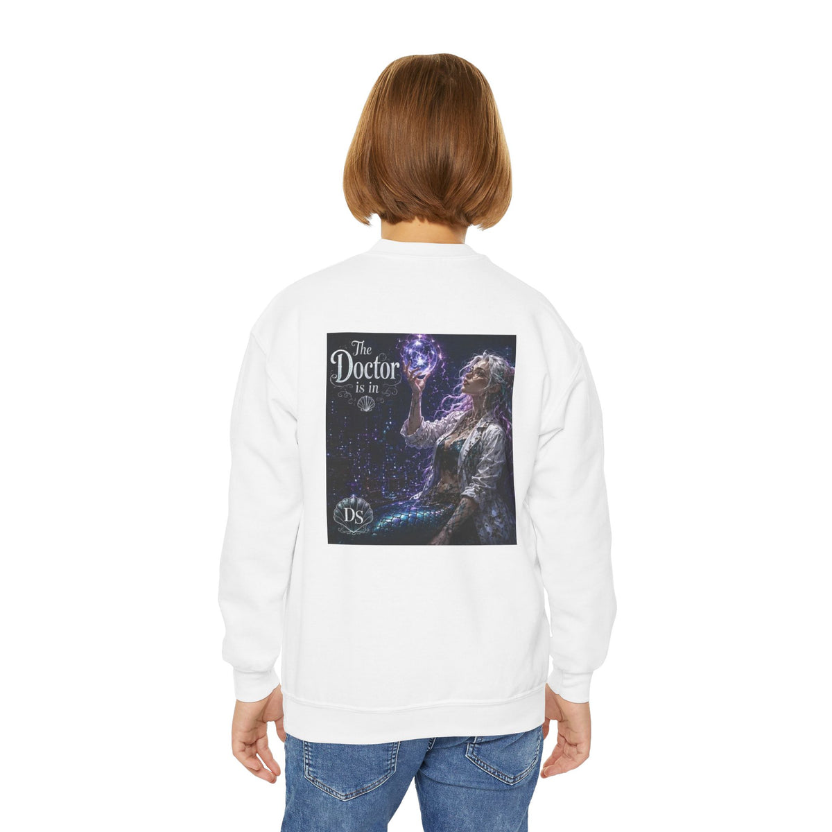 Doctor Is In Youth Crewneck Sweatshirt — Cosmic Astrology Graphic