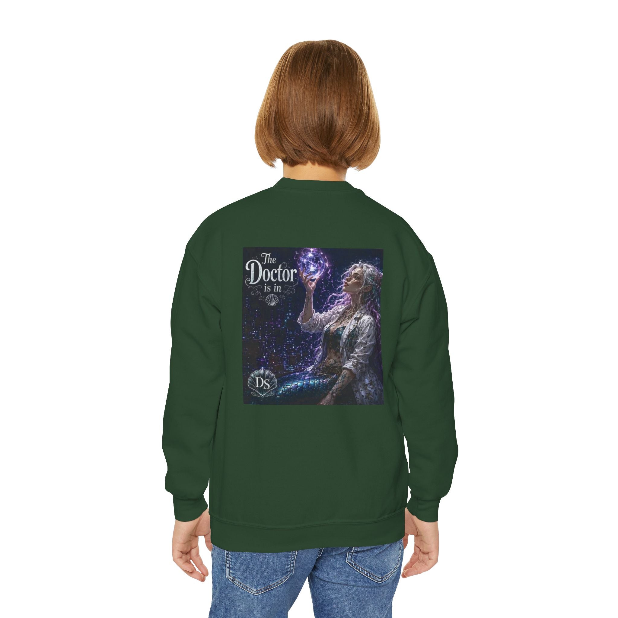 Doctor Is In Youth Crewneck Sweatshirt — Cosmic Astrology Graphic