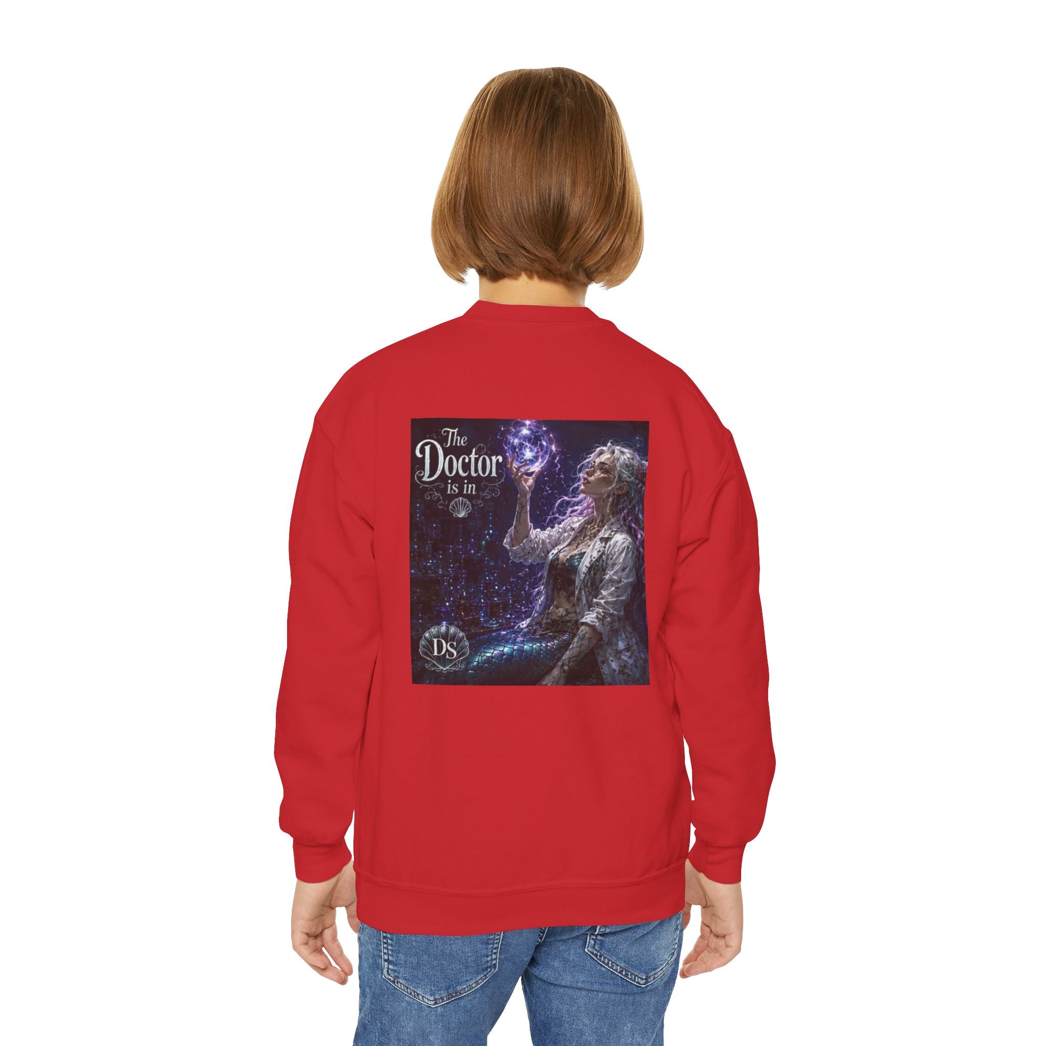 Doctor Is In Youth Crewneck Sweatshirt — Cosmic Astrology Graphic