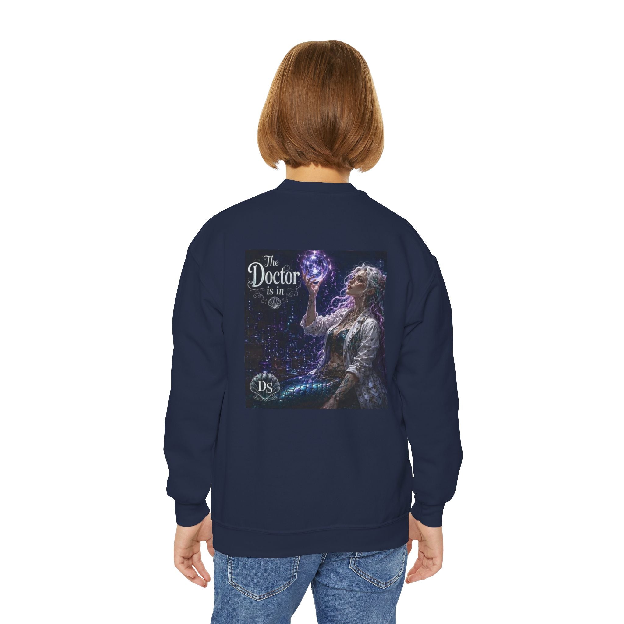 Doctor Is In Youth Crewneck Sweatshirt — Cosmic Astrology Graphic