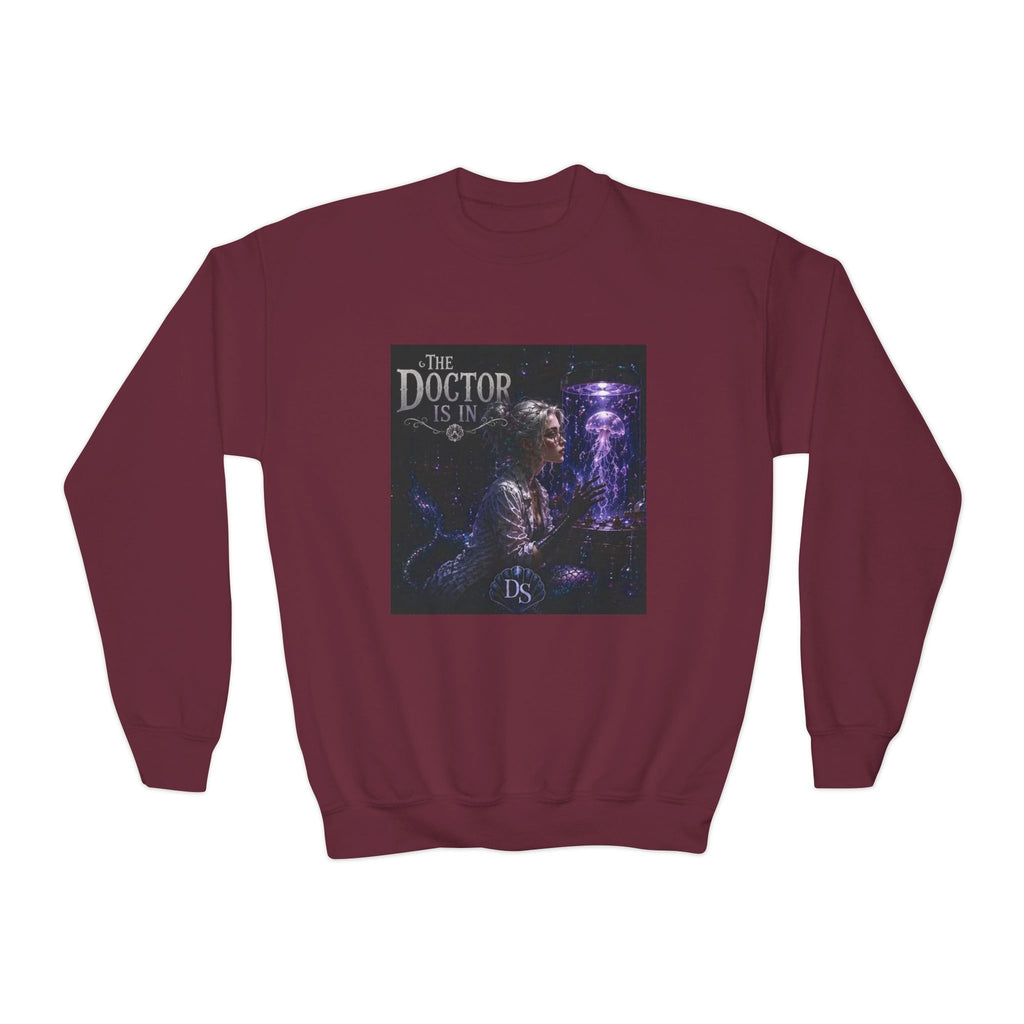 Doctor Is In Youth Crewneck Sweatshirt — Cosmic Astrology Graphic