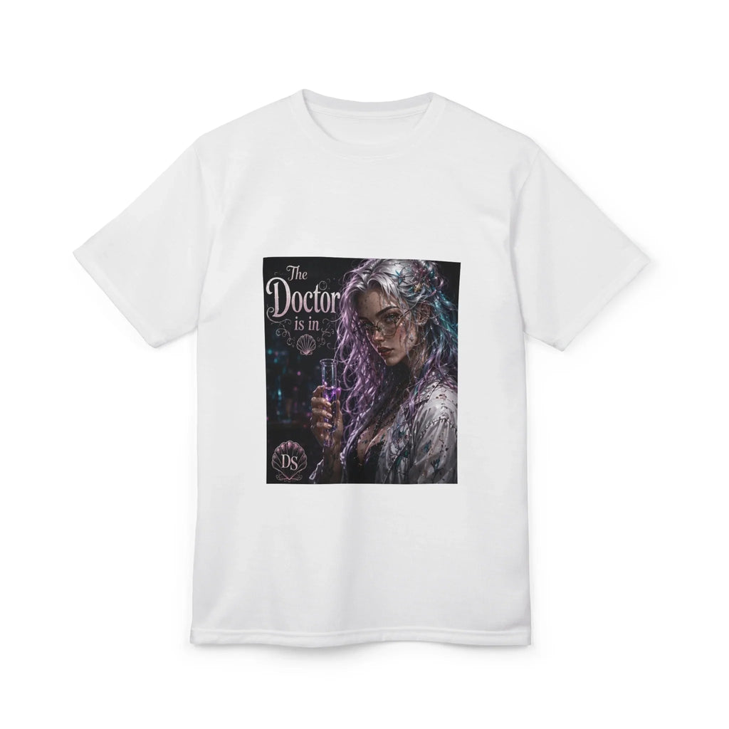 Doctor Is In T‑Shirt — Gothic Sci‑Fi Portrait Tee
