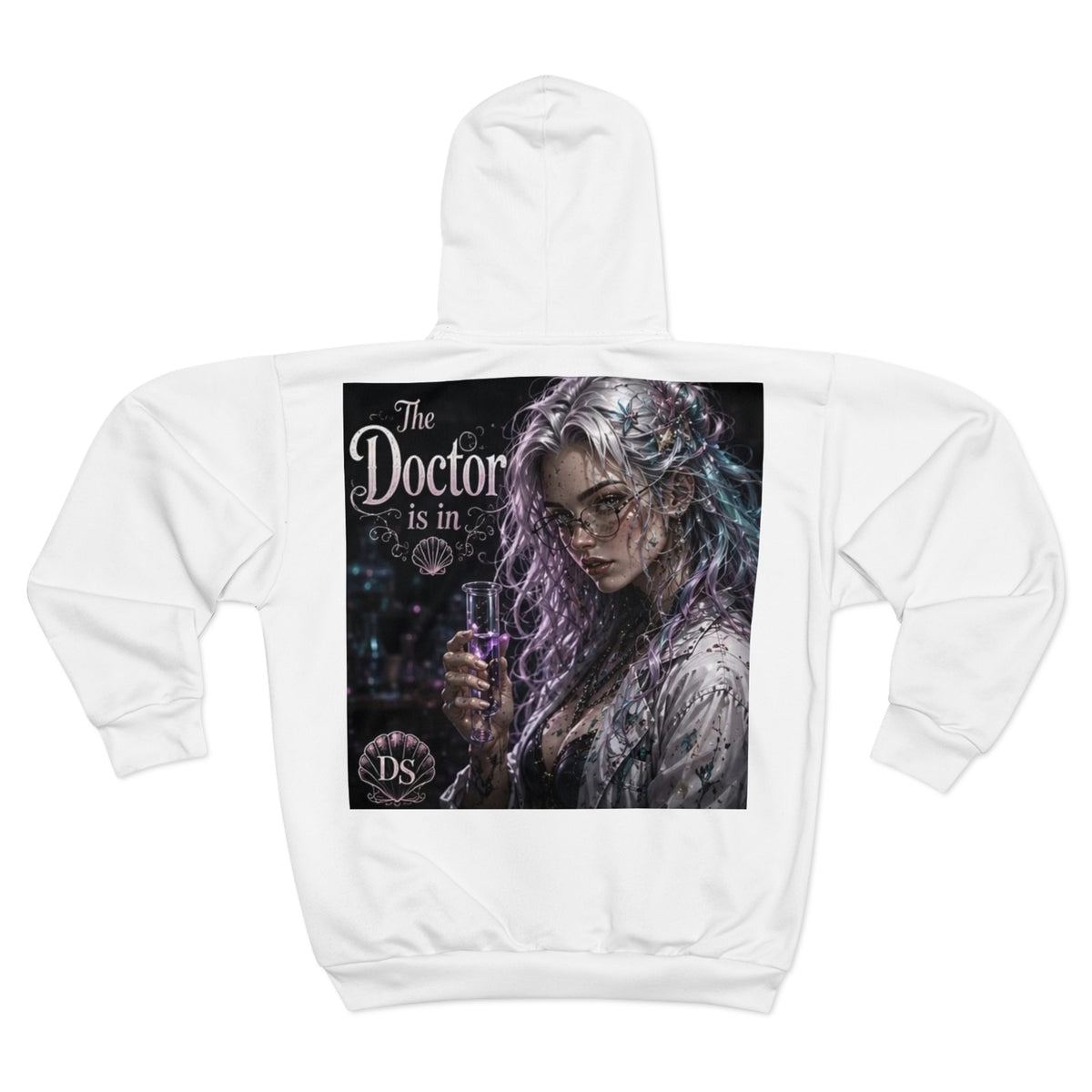 The Doctor Is In Zip Hoodie – Gothic Witchy Lab Coat Design