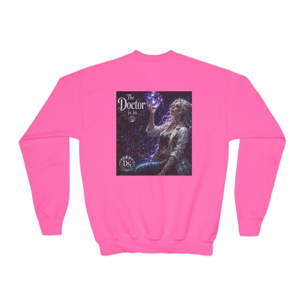 Doctor Is In Youth Crewneck Sweatshirt — Cosmic Astrology Graphic