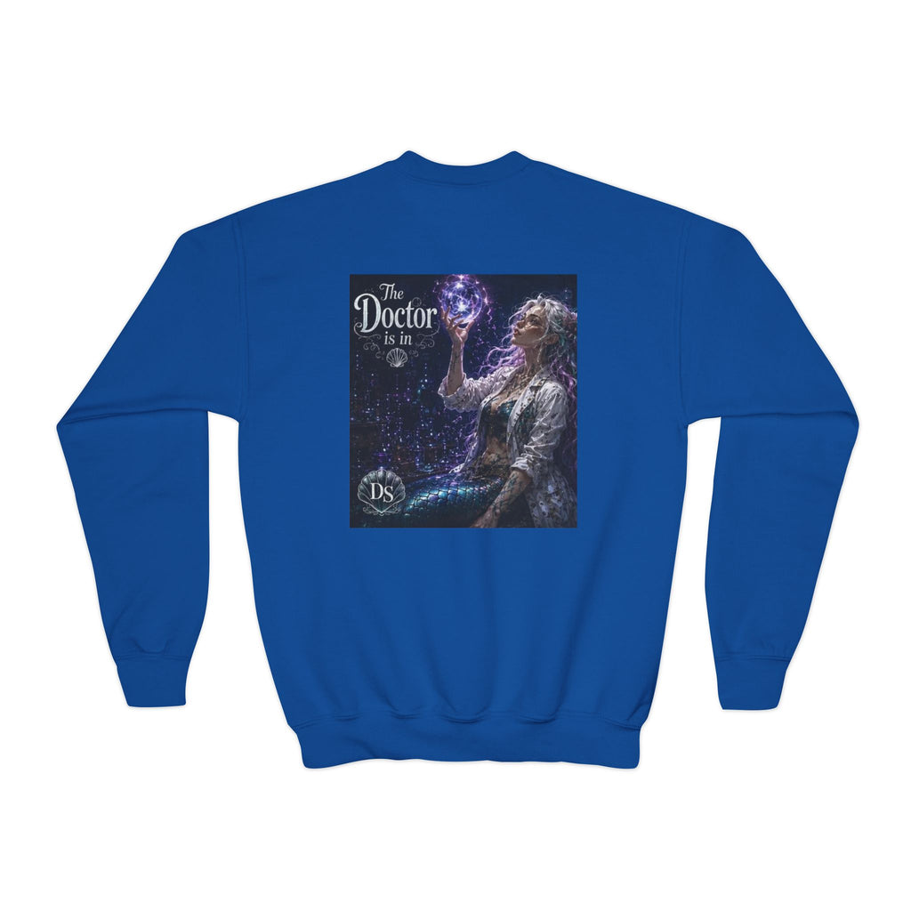 Doctor Is In Youth Crewneck Sweatshirt — Cosmic Astrology Graphic