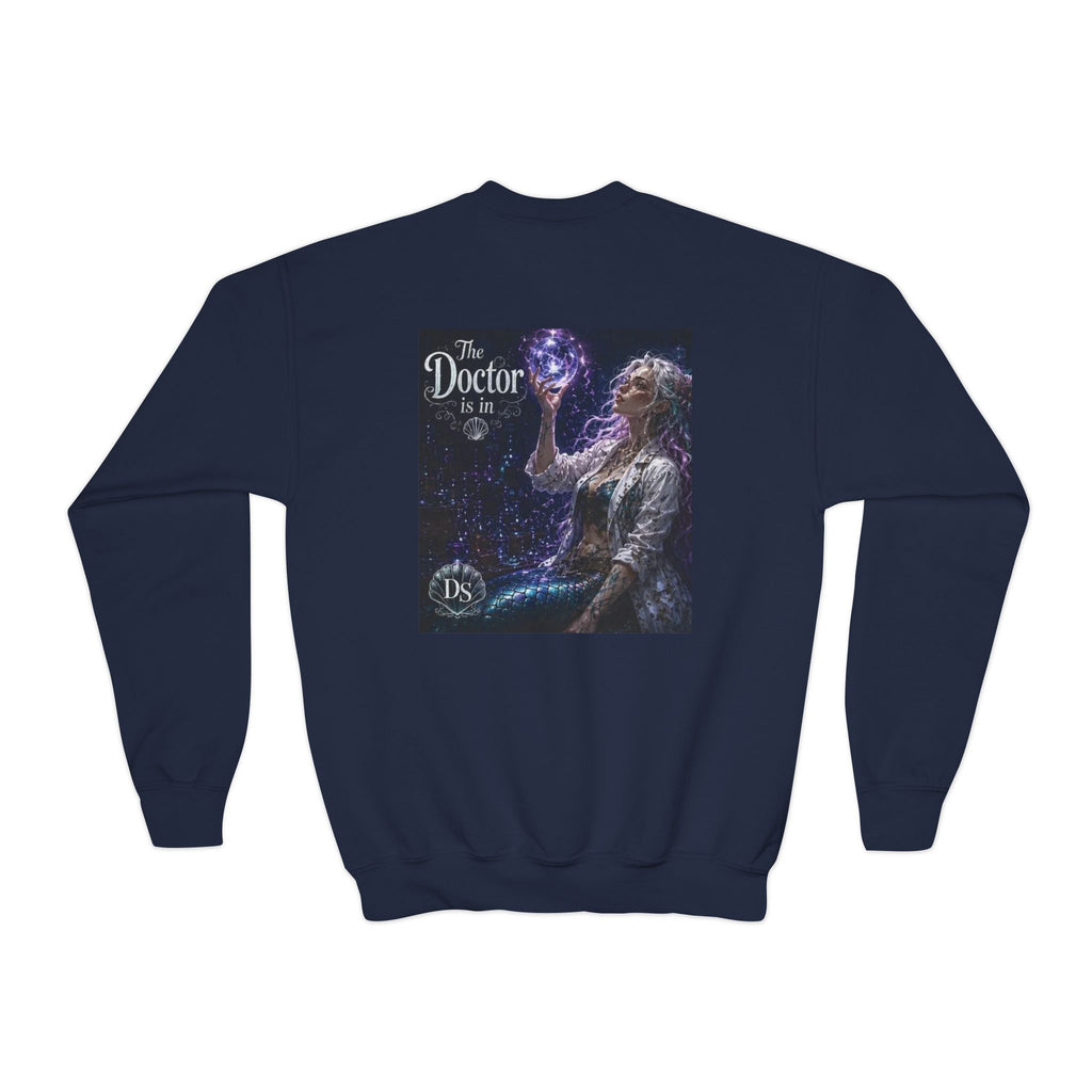 Doctor Is In Youth Crewneck Sweatshirt — Cosmic Astrology Graphic