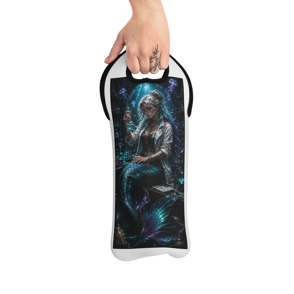 Mermaid Wine Tote Bag – Mystical Ocean Bottle Carrier, Sea Siren Wine Carrier Gift