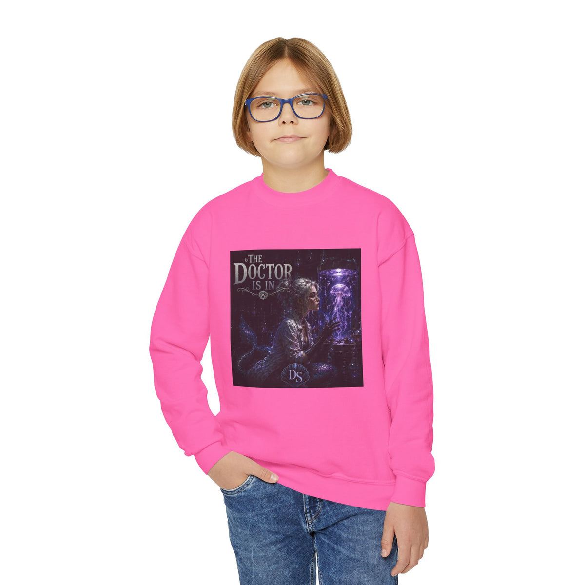 Doctor Is In Youth Crewneck Sweatshirt — Cosmic Astrology Graphic