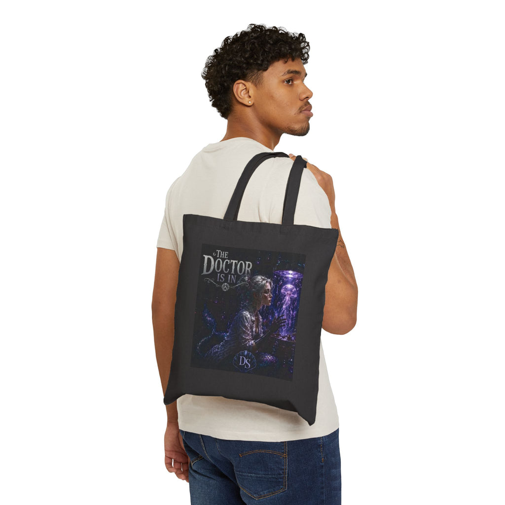 Mermaid & 'The Doctor Is In' Canvas Tote — Nautical Fantasy Art Bag