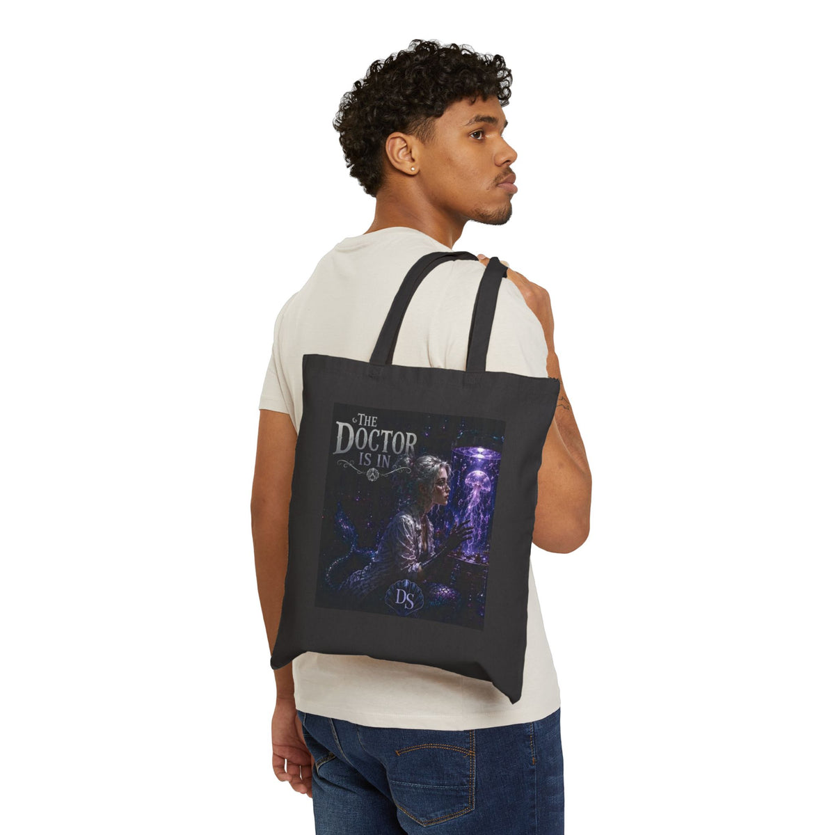 Mermaid & 'The Doctor Is In' Canvas Tote — Nautical Fantasy Art Bag
