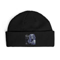 Embroidered Cosmic Lion Cuff Beanie