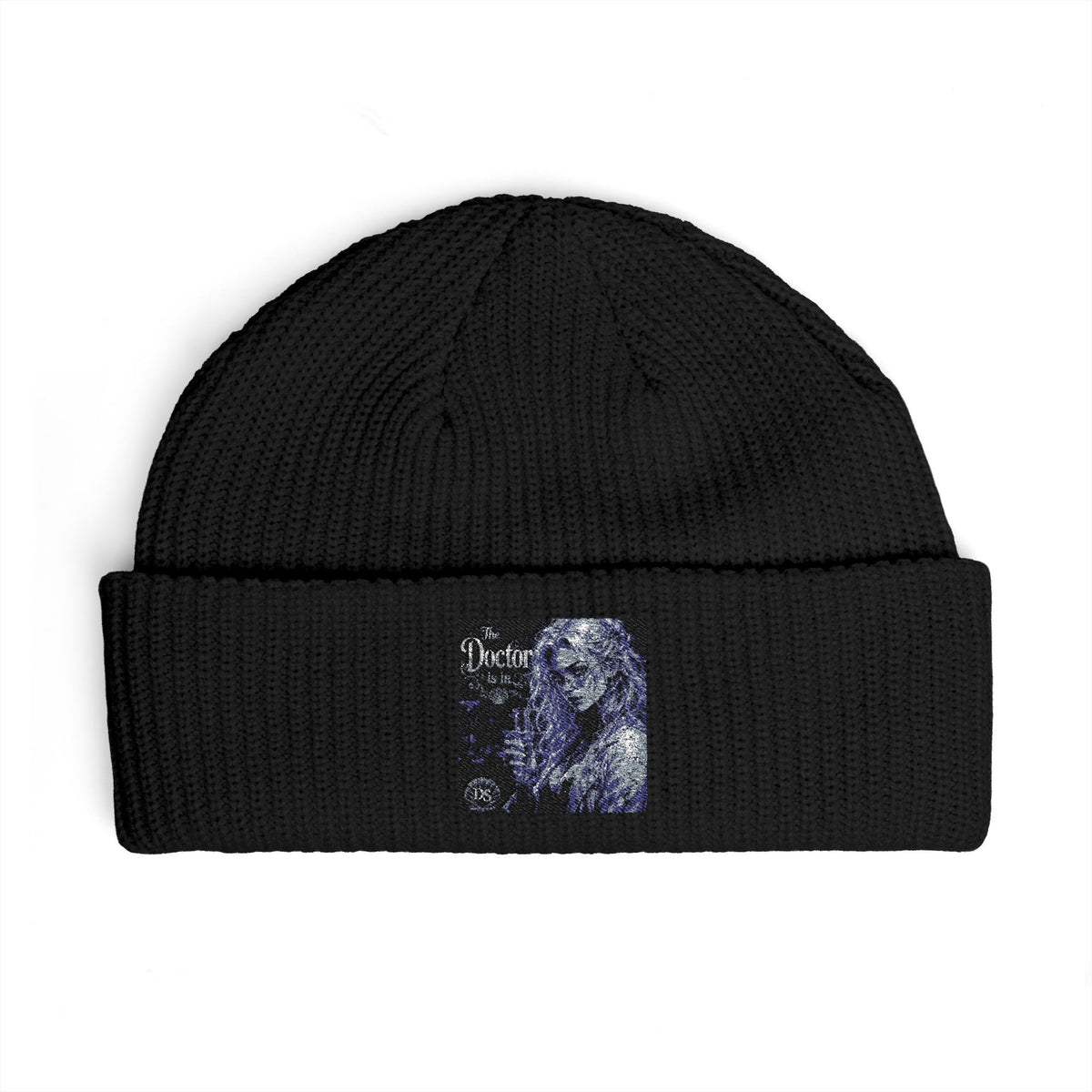 Embroidered Cosmic Lion Cuff Beanie