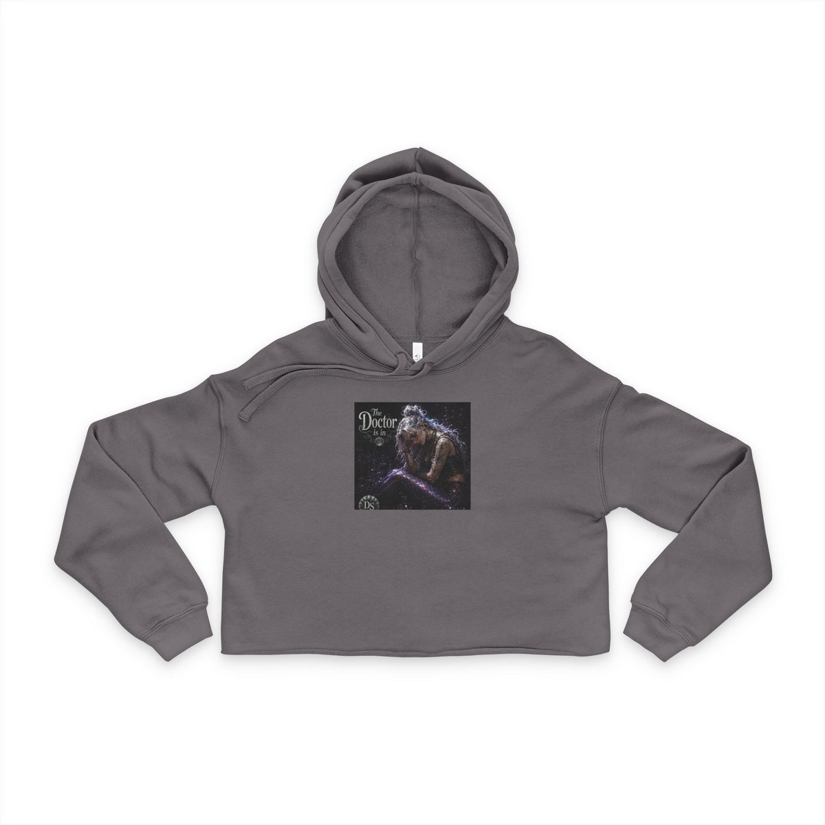Cropped Hoodie - 'Doctor' Gothic Wolf Moon Graphic