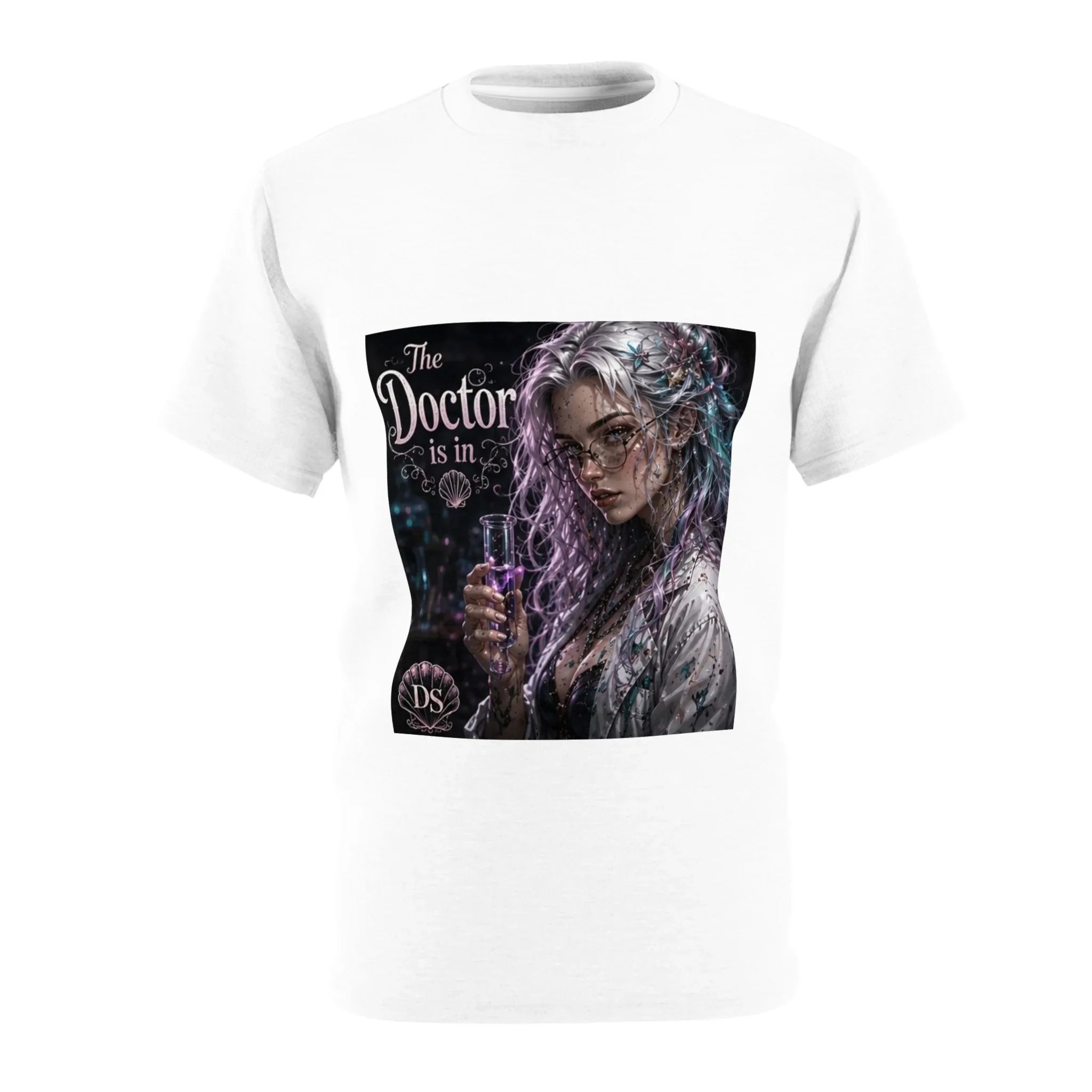 Doctor Is In T‑Shirt — Gothic Sci‑Fi Portrait Tee