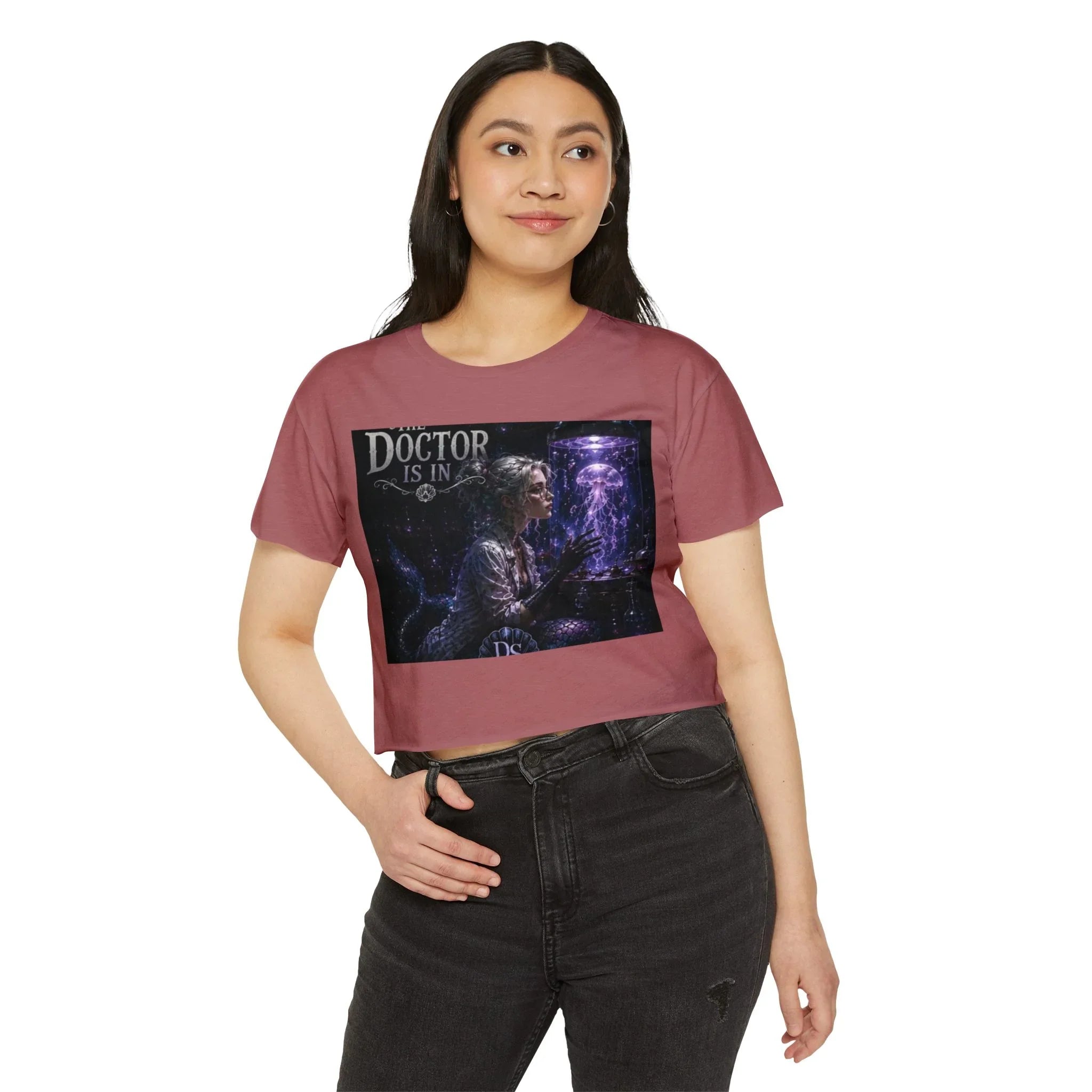 Doctor Is In Crop Top — Mystical Jellyfish Festival Women's Crop Tee