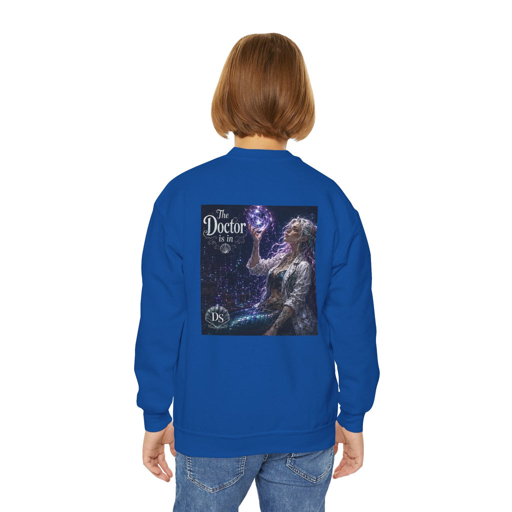 Doctor Is In Youth Crewneck Sweatshirt — Cosmic Astrology Graphic