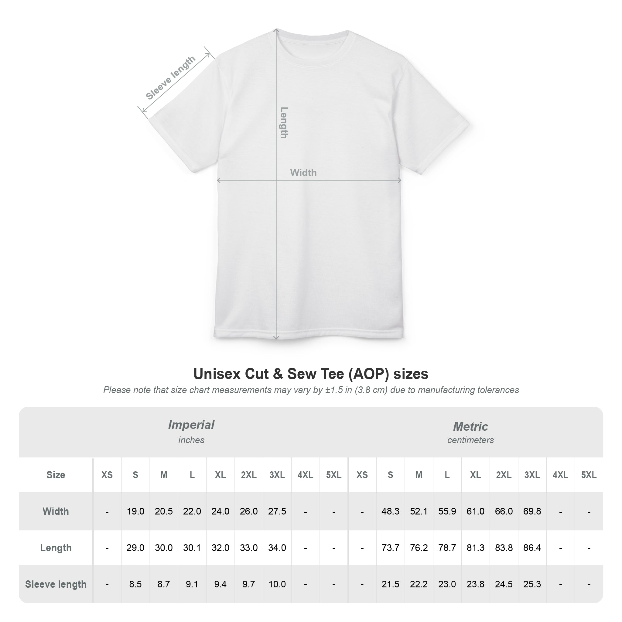 Unisex Cut & Sew Tee (AOP)