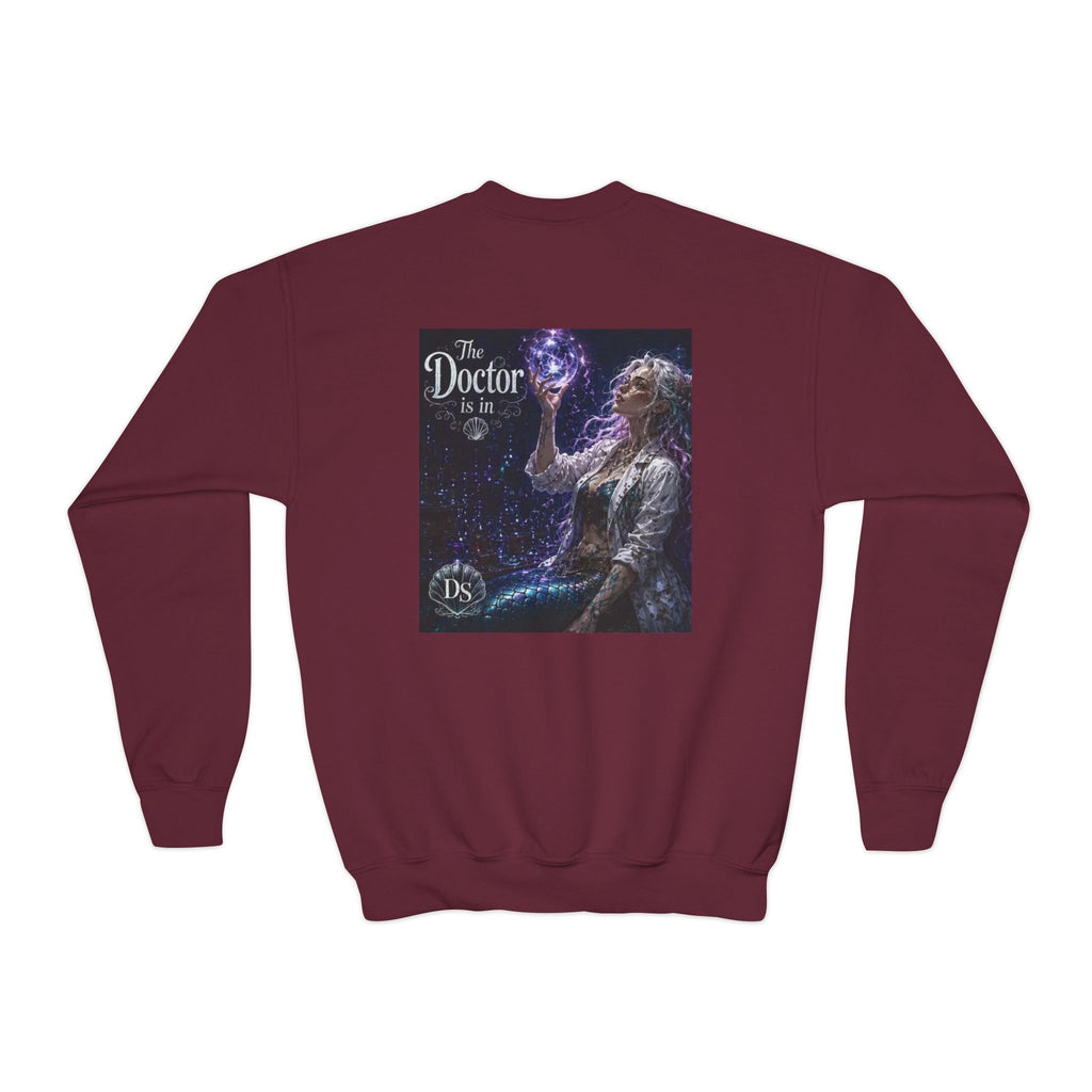 Doctor Is In Youth Crewneck Sweatshirt — Cosmic Astrology Graphic