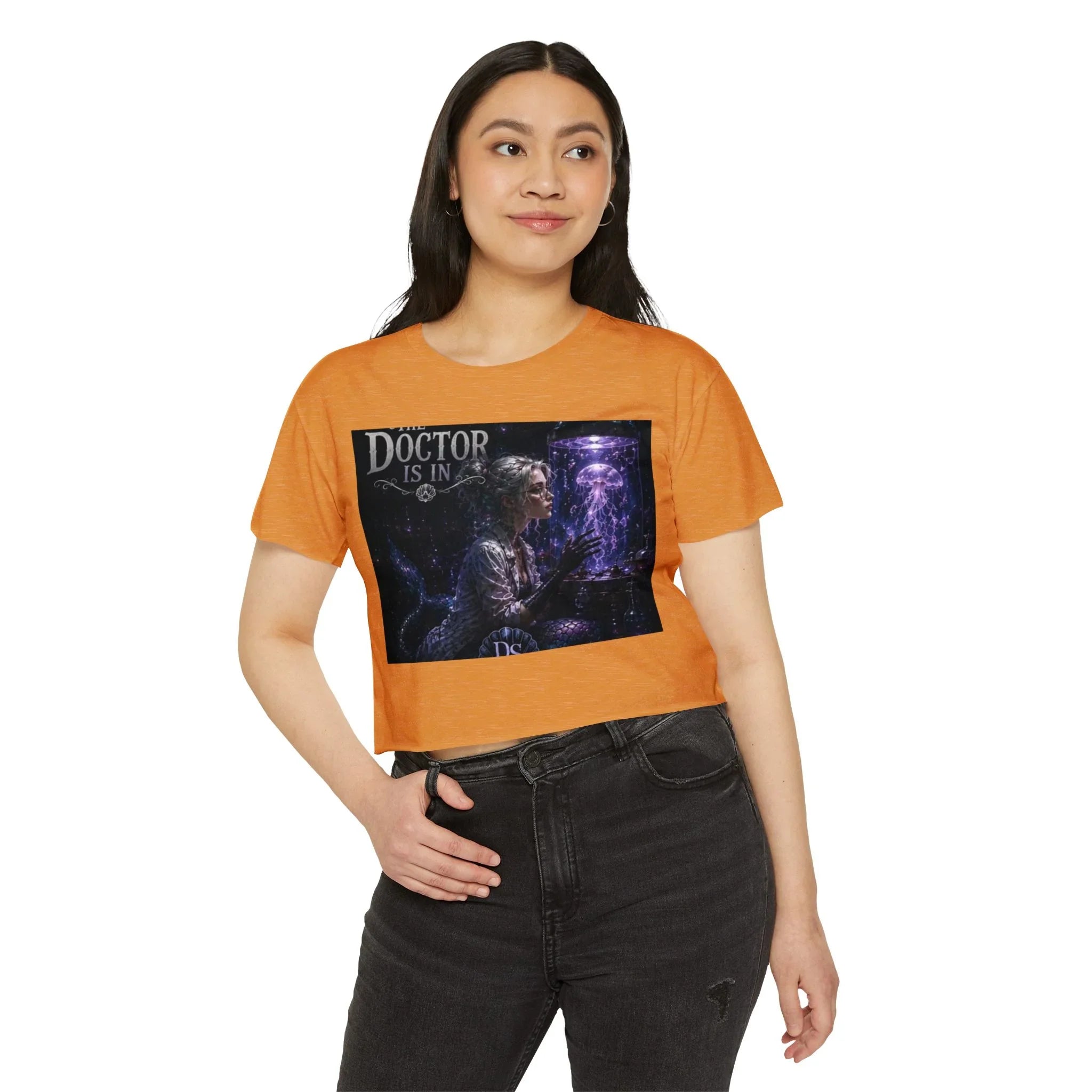 Doctor Is In Crop Top — Mystical Jellyfish Festival Women's Crop Tee