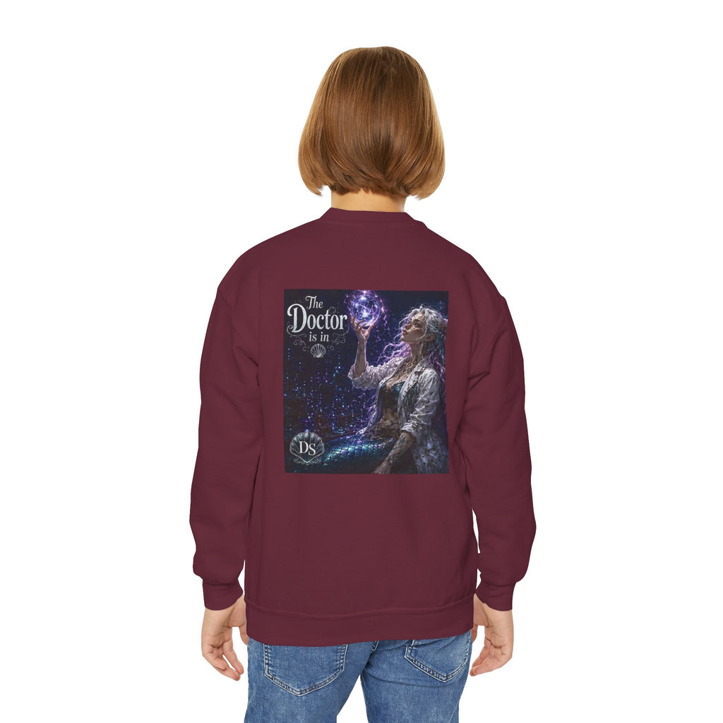 Doctor Is In Youth Crewneck Sweatshirt — Cosmic Astrology Graphic