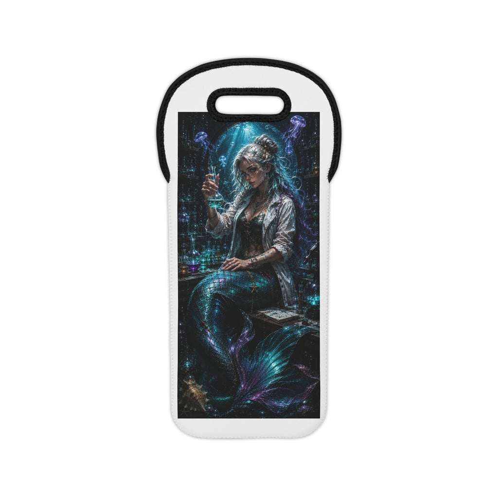 Mermaid Wine Tote Bag – Mystical Ocean Bottle Carrier, Sea Siren Wine Carrier Gift